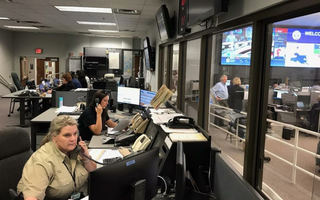 Bossier Sheriff’s Office dispatchers helping in Baton Rouge during Tropical Storm